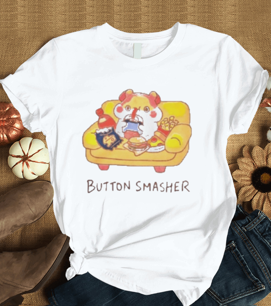 Classic Muffin Corner Muffinmaru Button Smasher Couch Potato Gamer Snack Time T-Shirt