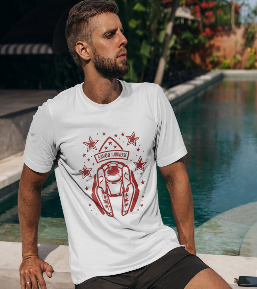Savor Space Helmet Astronaut Starry Universe Adventure T-Shirt