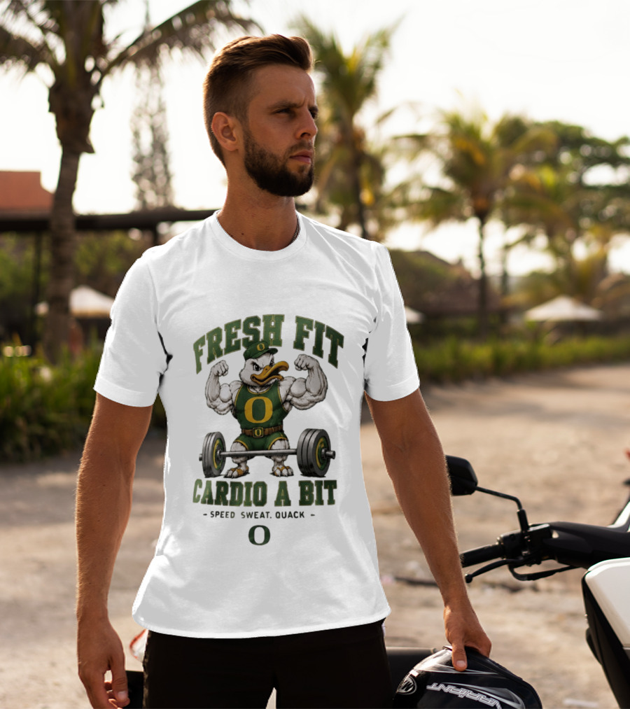 Oregon Ducks Fresh Fit Muscle Mascot Cardio Speed Sweat Quack T-Shirt