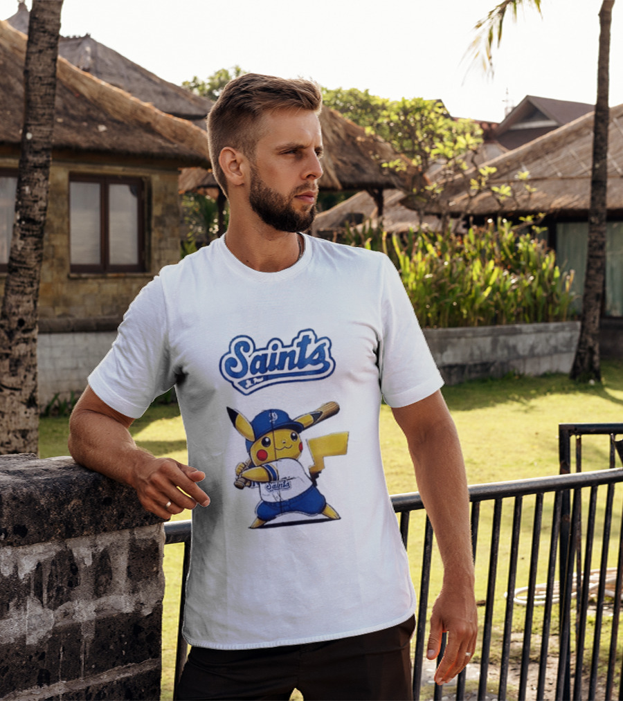 St Paul Saints Pikachu Baseball Collaboration T-Shirt