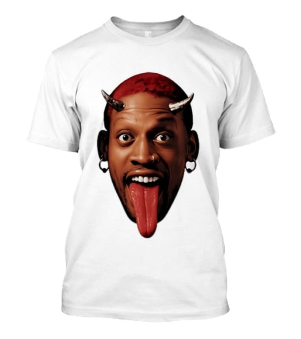 Dennis Rodman Big Face Devil Horns Chicago Bulls T-Shirt