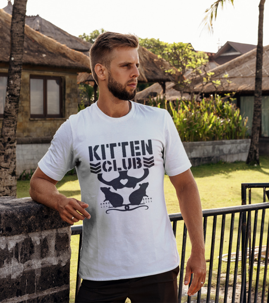 Kitten Club Distressed Pet Lover Cats With Heart T-Shirt
