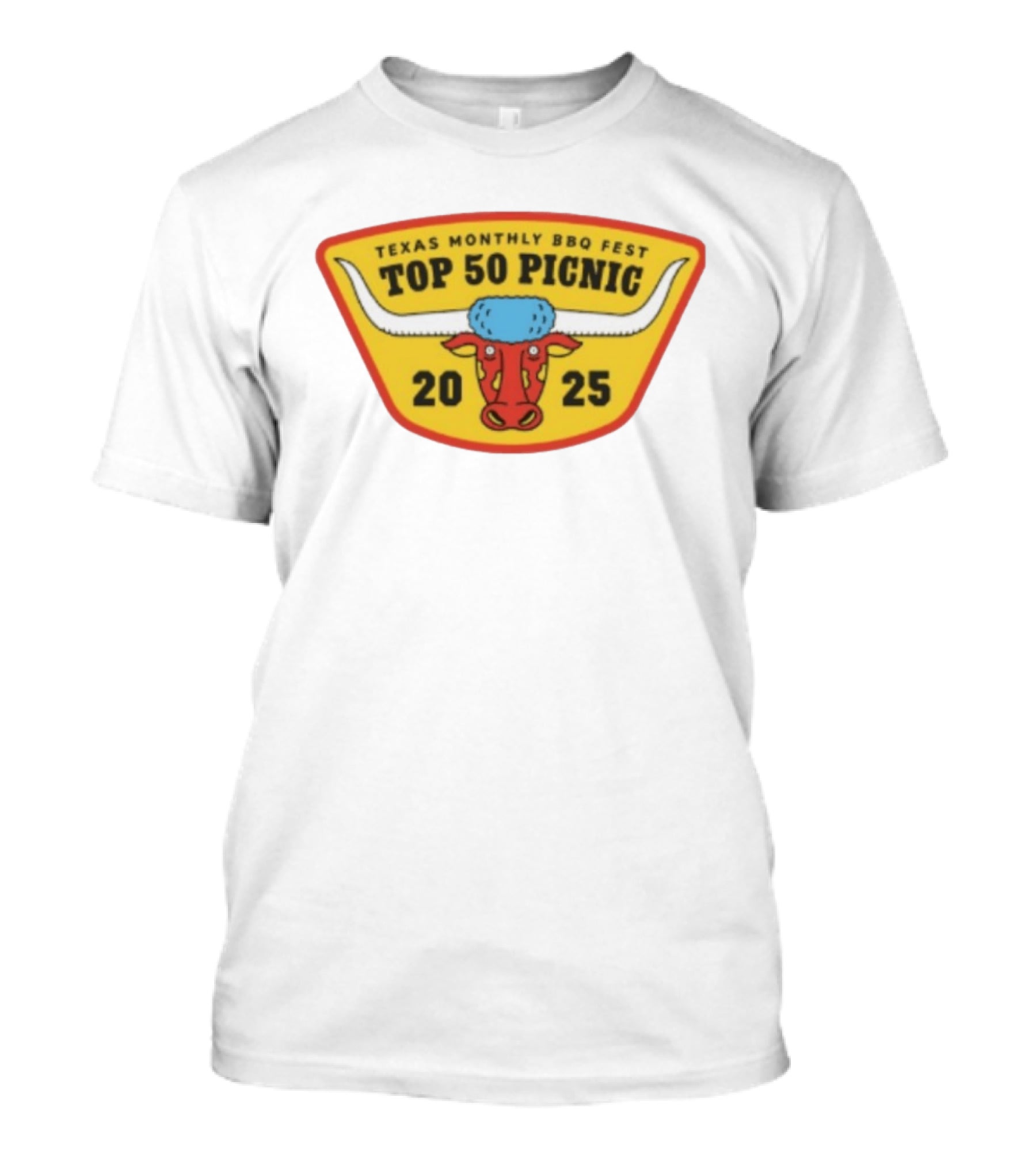 Texas Monthly BBQ Fest Top 50 Picnic 2025 Longhorn T-Shirt