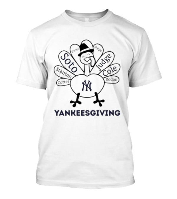 Thanksgiving With Yankees Soto Judge Yankeesgiving Turkey T-Shirt