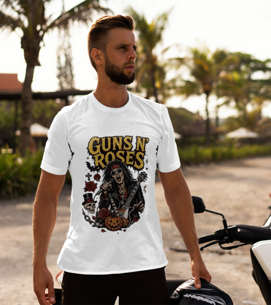 Guns N' Roses I'm A GNR Ghoul Appetite For Fright Halloween Rocks With Skulls And Pumpkins T-Shirt