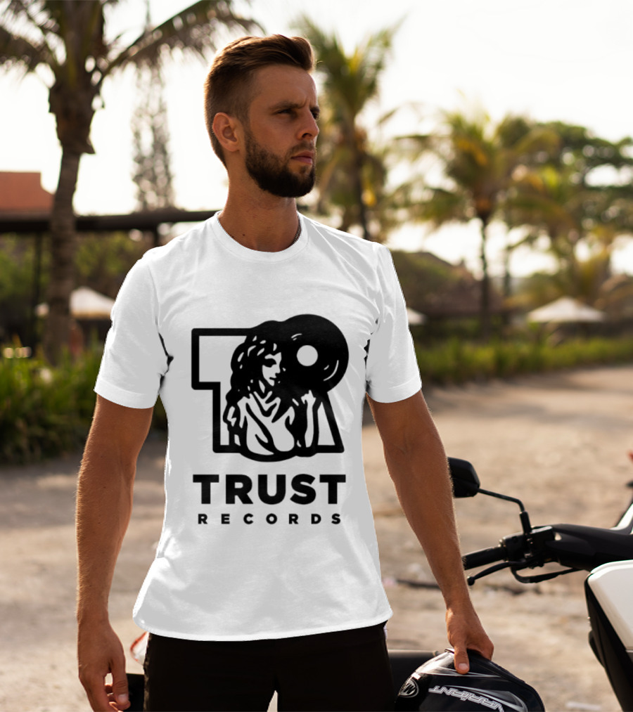 Trust Records Vinyl Spinning Woman T-Shirt