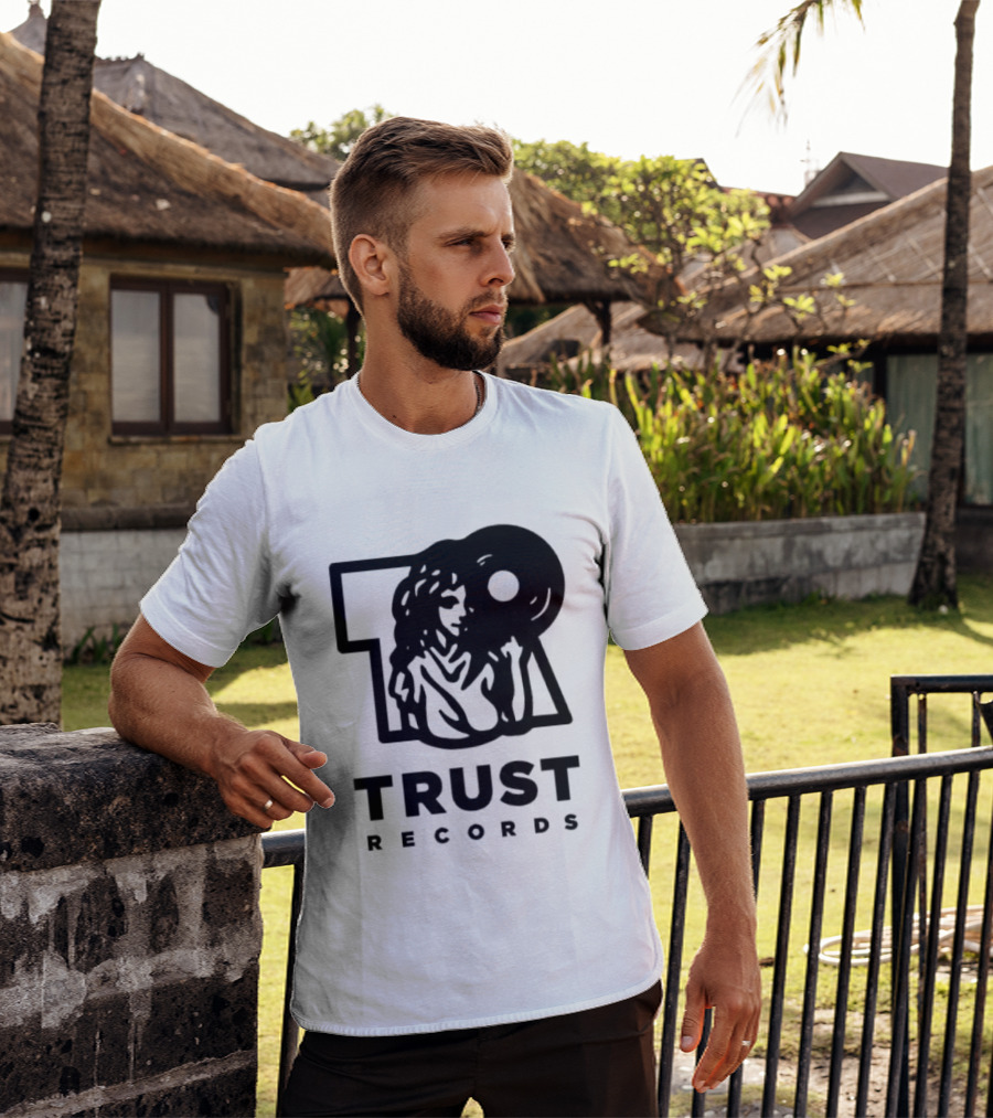 Trust Records Vinyl Spinning Woman T-Shirt