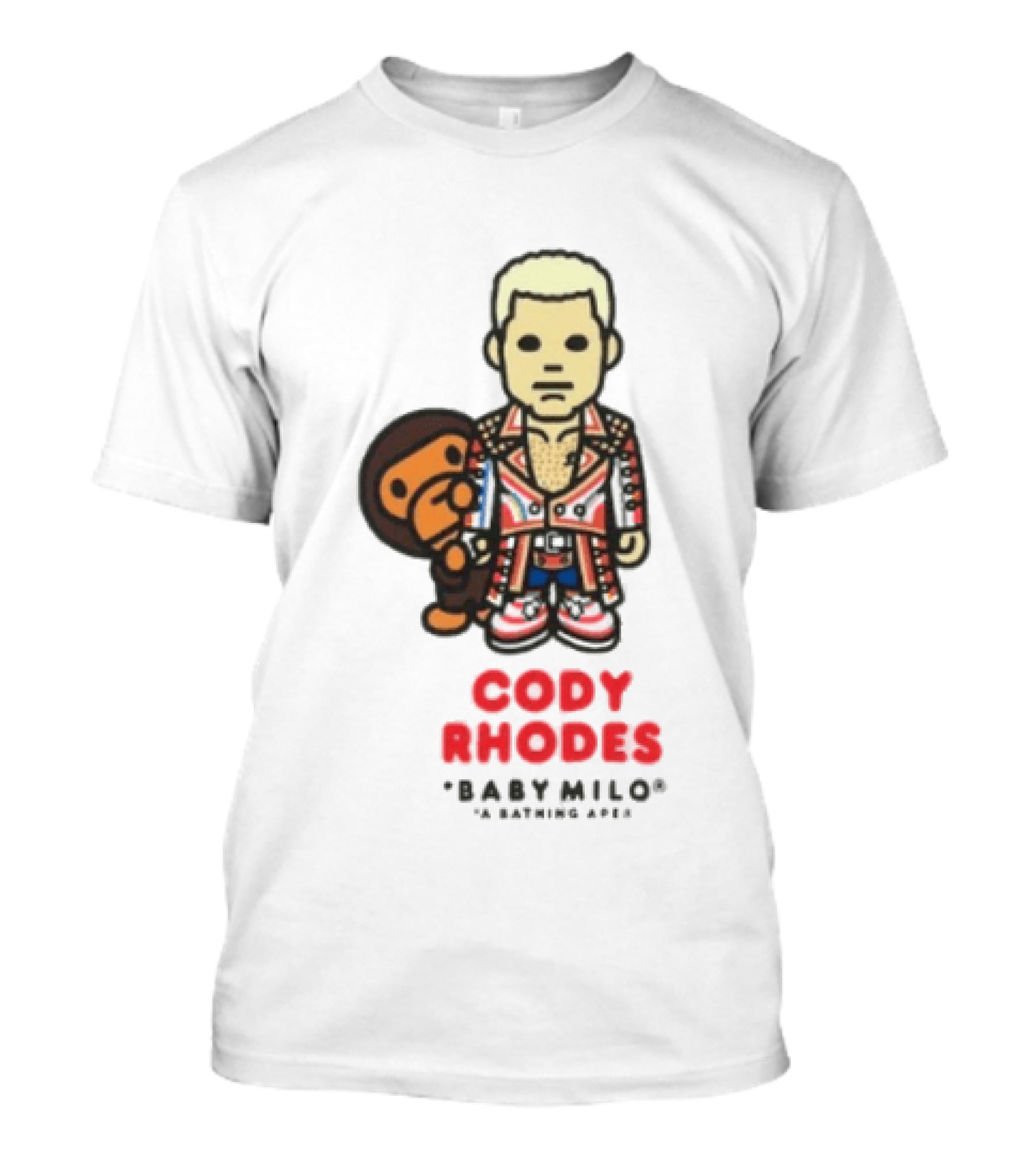 Cody Rhodes Baby Milo Wrestling Mens White Wwe Collaboration T-Shirt