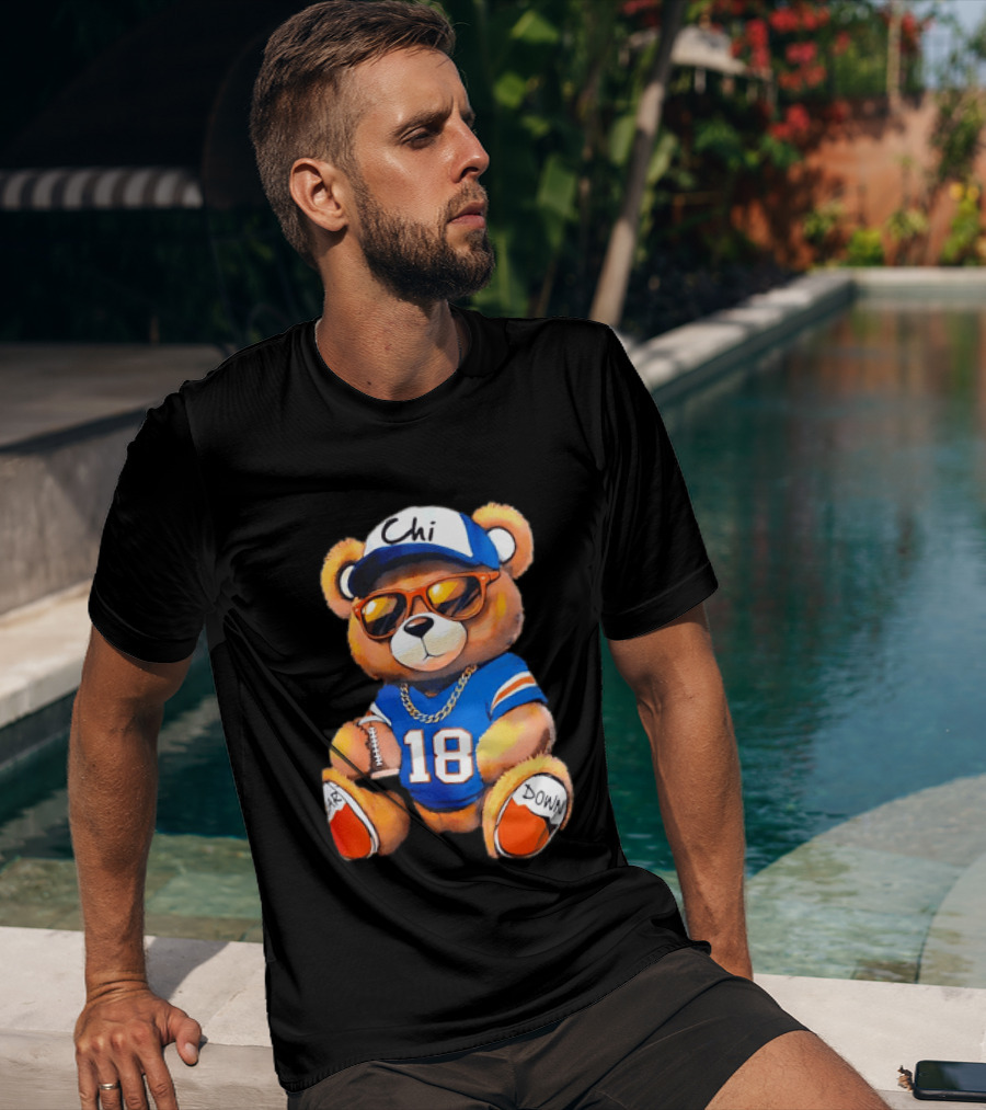 Bear Down Chi 18 Teddy Bear Football Fan Gear T-Shirt