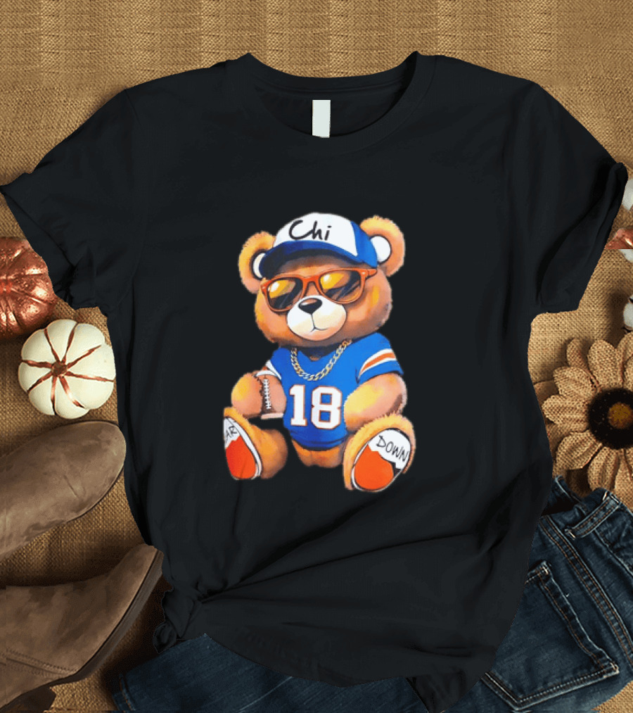 Bear Down Chi 18 Teddy Bear Football Fan Gear T-Shirt