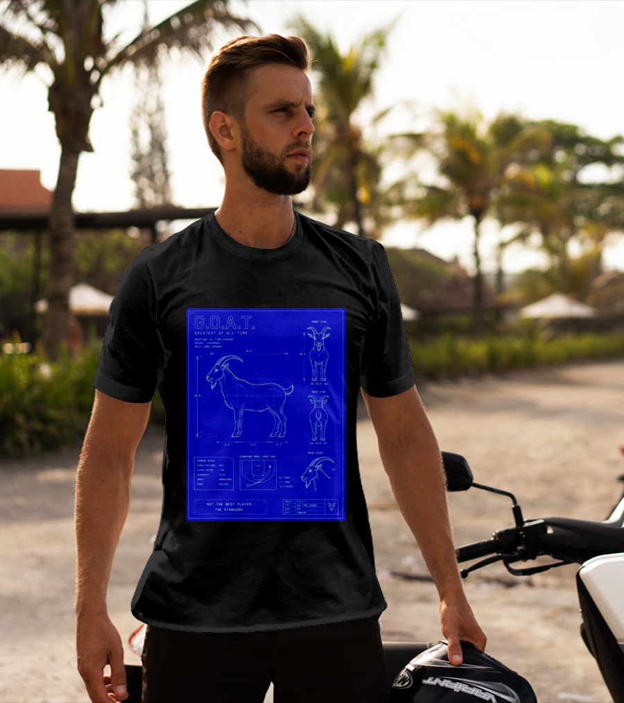 G.O.A.T. Greatest Of All Time Basketball Fall Blueprint Meme T-Shirt