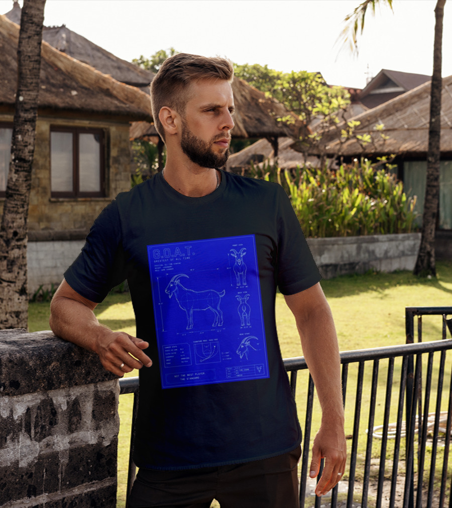 G.O.A.T. Greatest Of All Time Basketball Fall Blueprint Meme T-Shirt