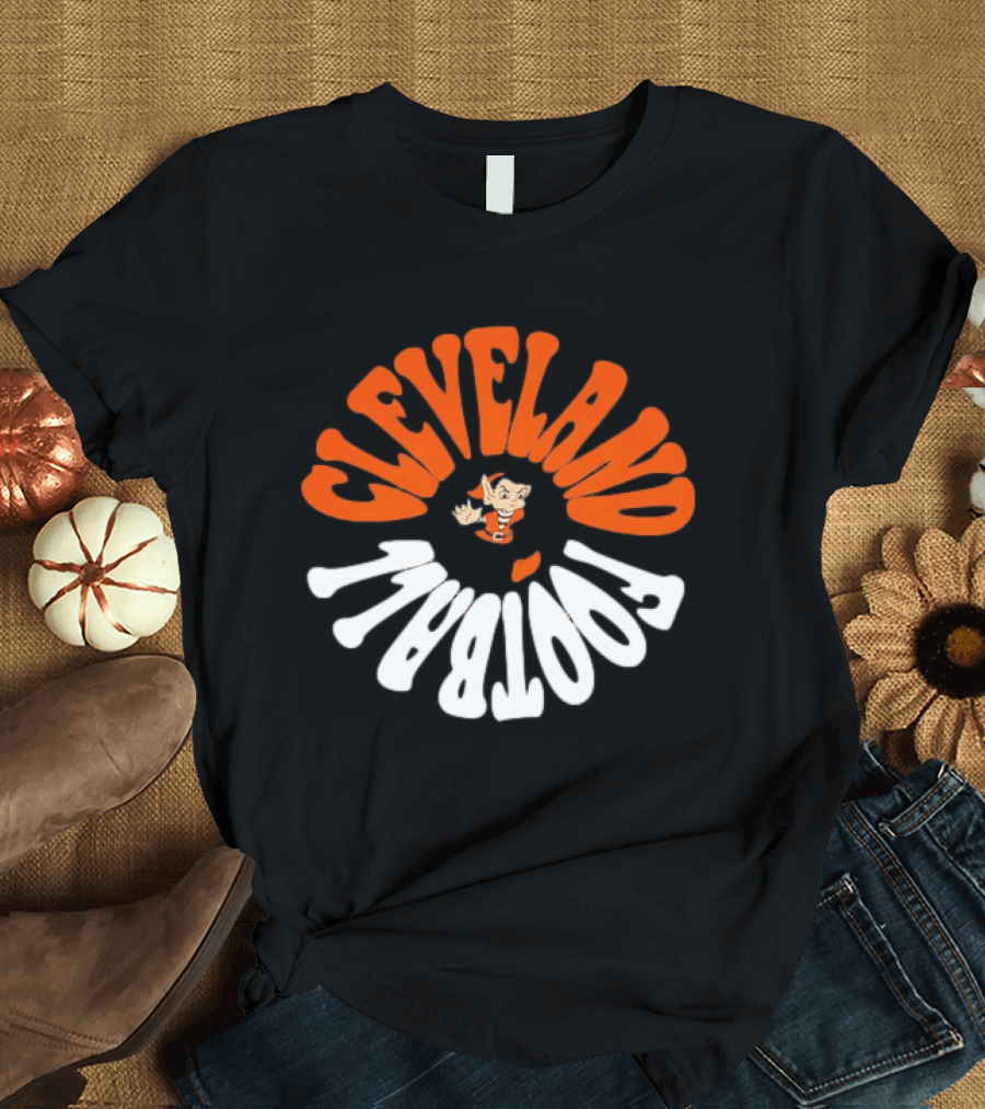 Cleveland Football Brownie The Elf Retro Orange White T-Shirt