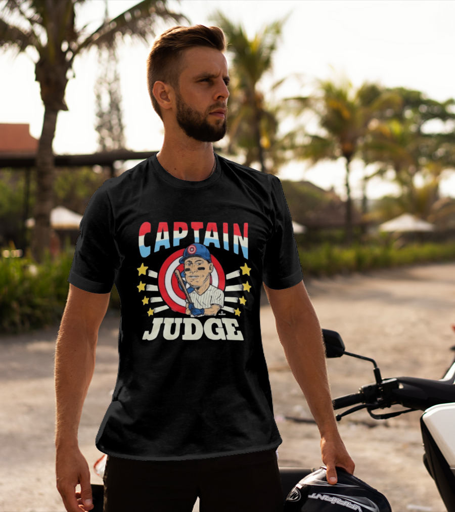 Captain America Judge Baseball Caricature Stars T-Shirt