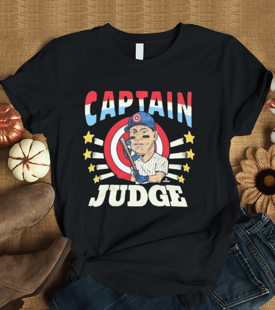 Captain America Judge Baseball Caricature Stars T-Shirt