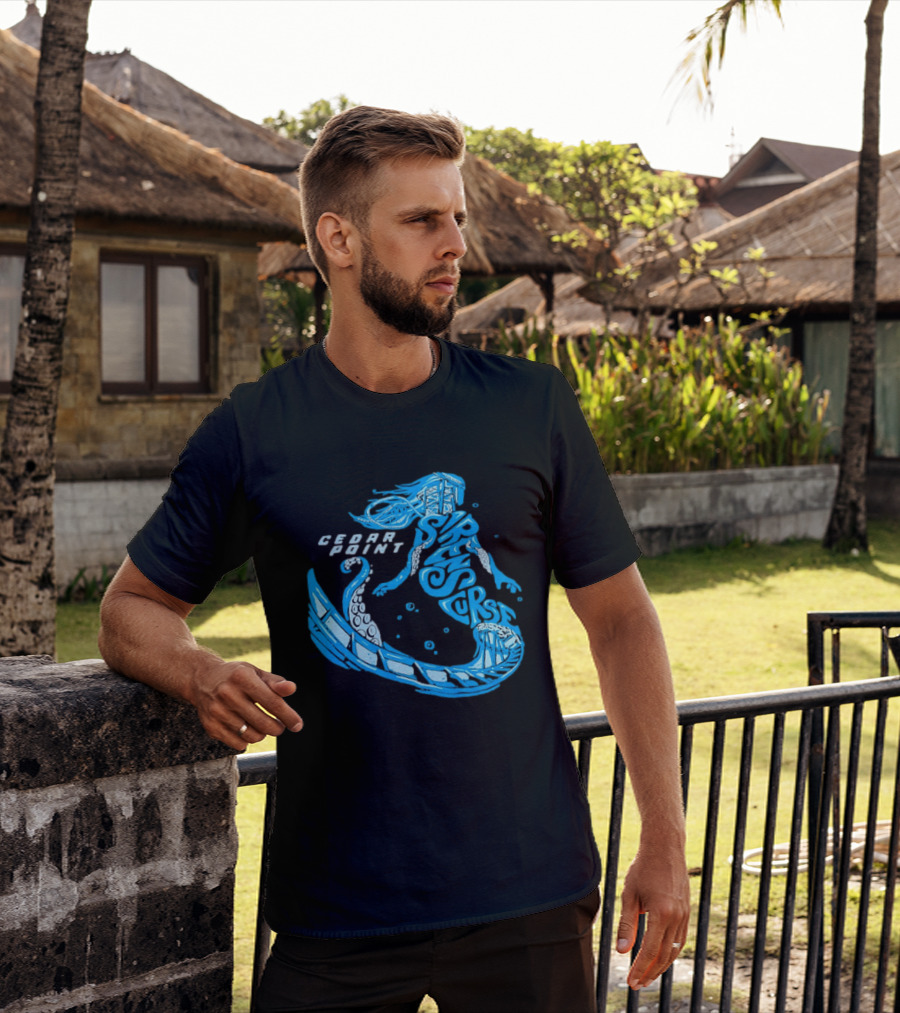 Cedar Point Sirens Curse Roller Blue Mermaid T-Shirt