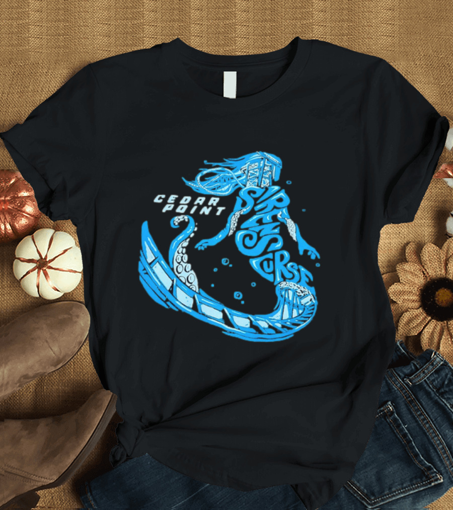 Cedar Point Sirens Curse Roller Blue Mermaid T-Shirt