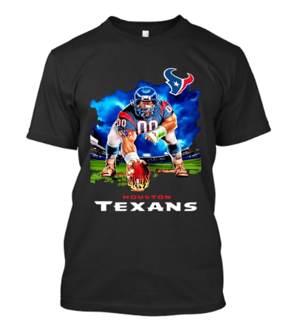 Houston Texans Ferocious Football Player NFL Team Spirit Challenge T-Shirt