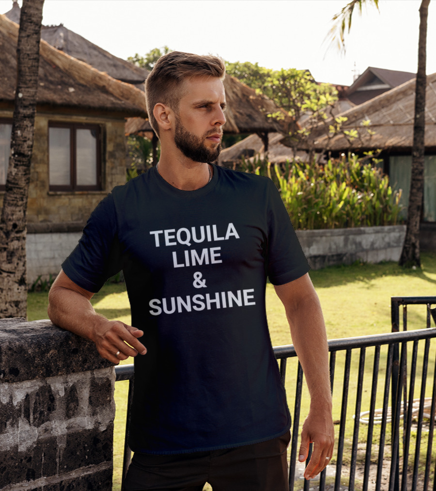 Tequila Lime And Sunshine Summer Vibes Cocktail T-Shirt