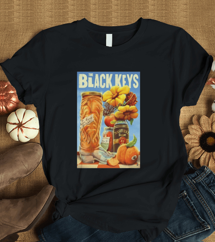 The Black Keys Nashville 2026 Boots Jars Pumpkins Flowers T-Shirt