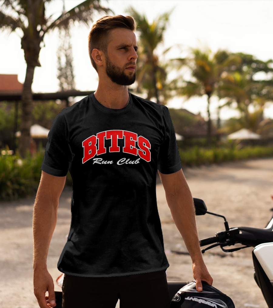 Bites Run Club Classic Style Sports Lettering T-Shirt