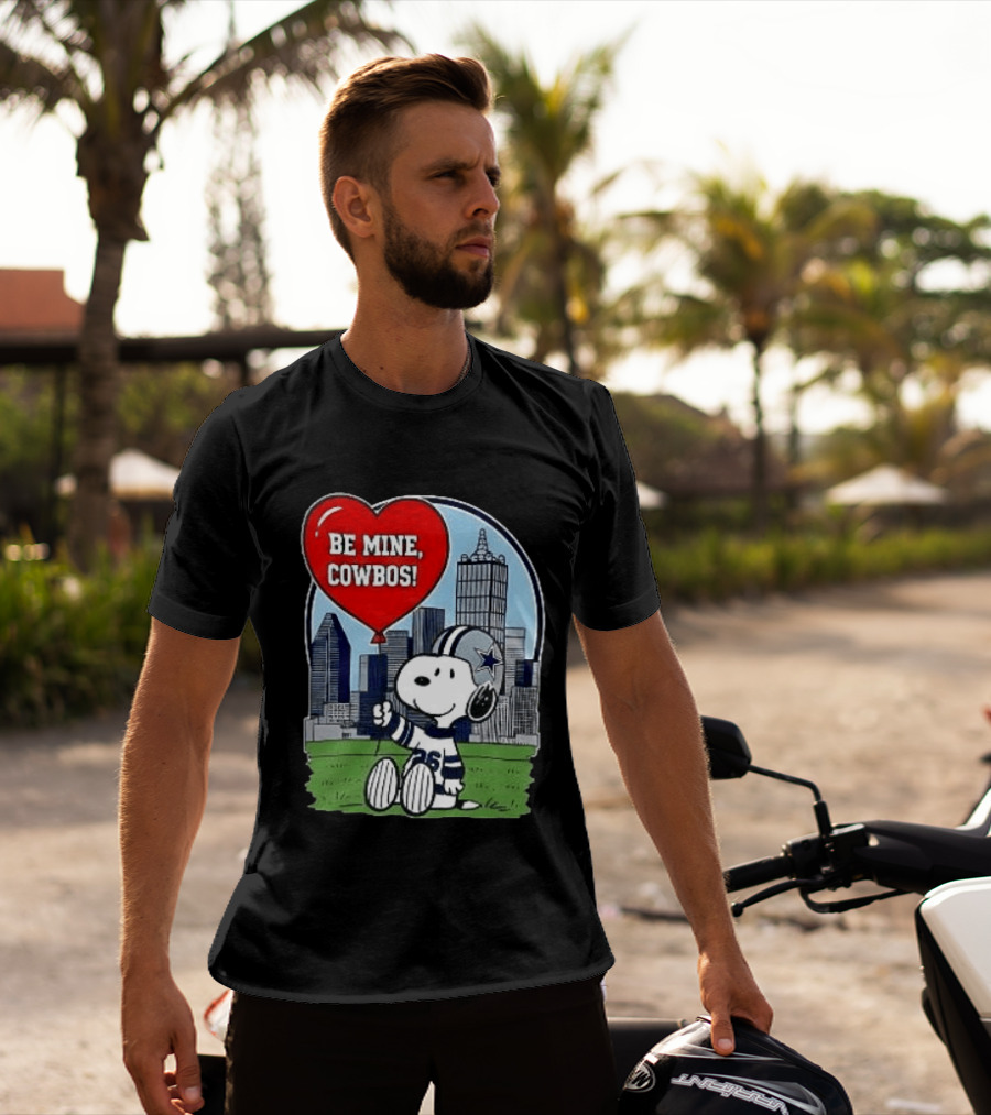 Dallas Cowboys Snoopy Be Mine Valentine 2026 Skyline T-Shirt