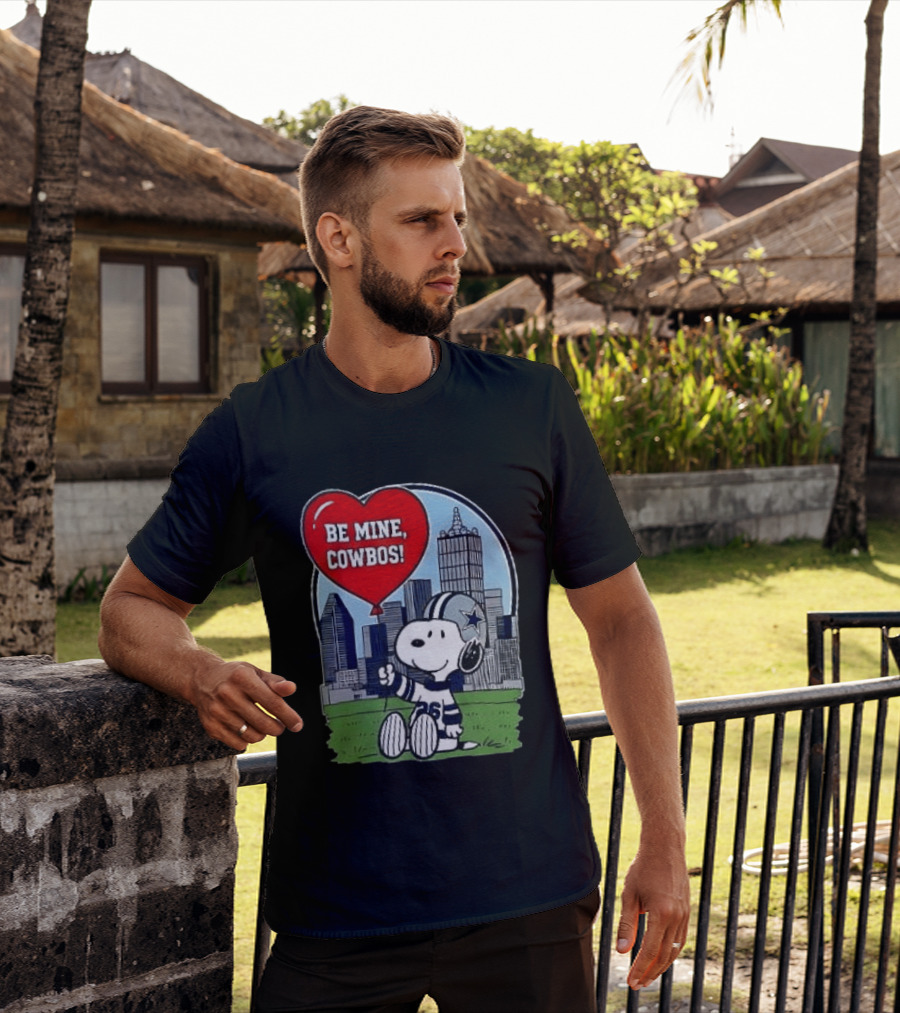 Dallas Cowboys Snoopy Be Mine Valentine 2026 Skyline T-Shirt