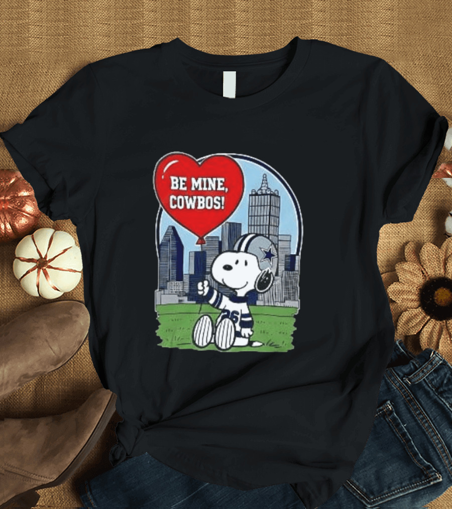 Dallas Cowboys Snoopy Be Mine Valentine 2026 Skyline T-Shirt