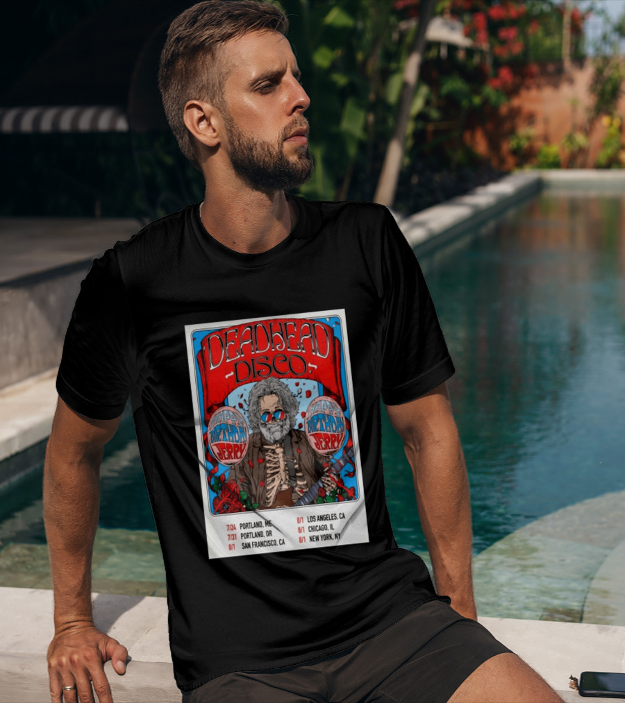 Deadhead Disco Happy Birthday Jerry 2026 Portland Chicago San Francisco New York T-Shirt
