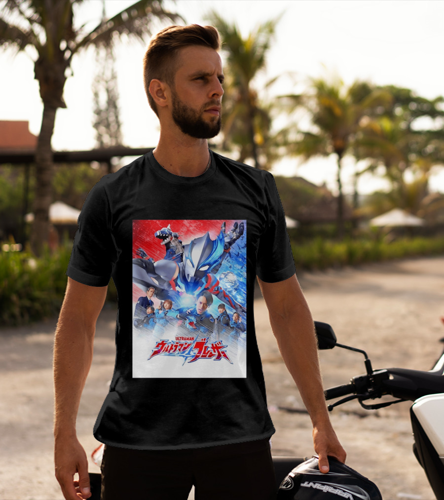 Ultraman Blazar Cast And Characters With Heroic Action Scene T-Shirt