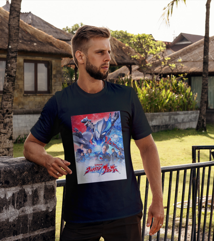 Ultraman Blazar Cast And Characters With Heroic Action Scene T-Shirt