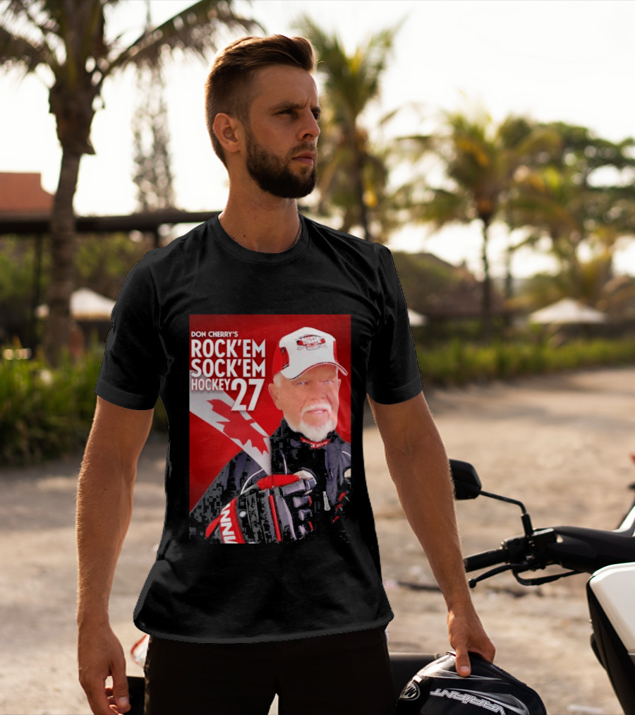 Don Cherry's Rock'em Sock'em Hockey 27 Maple Leaf Hat And Gloves Canada T-Shirt