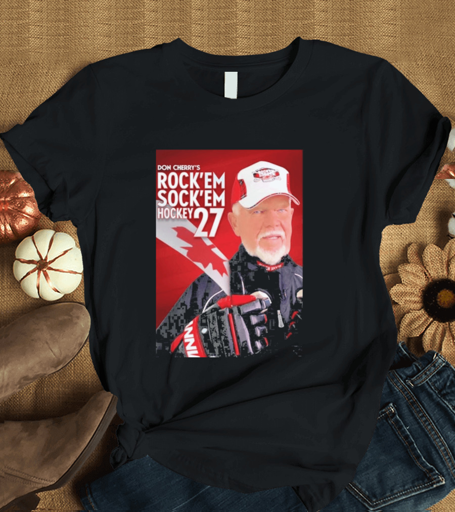 Don Cherry's Rock'em Sock'em Hockey 27 Maple Leaf Hat And Gloves Canada T-Shirt