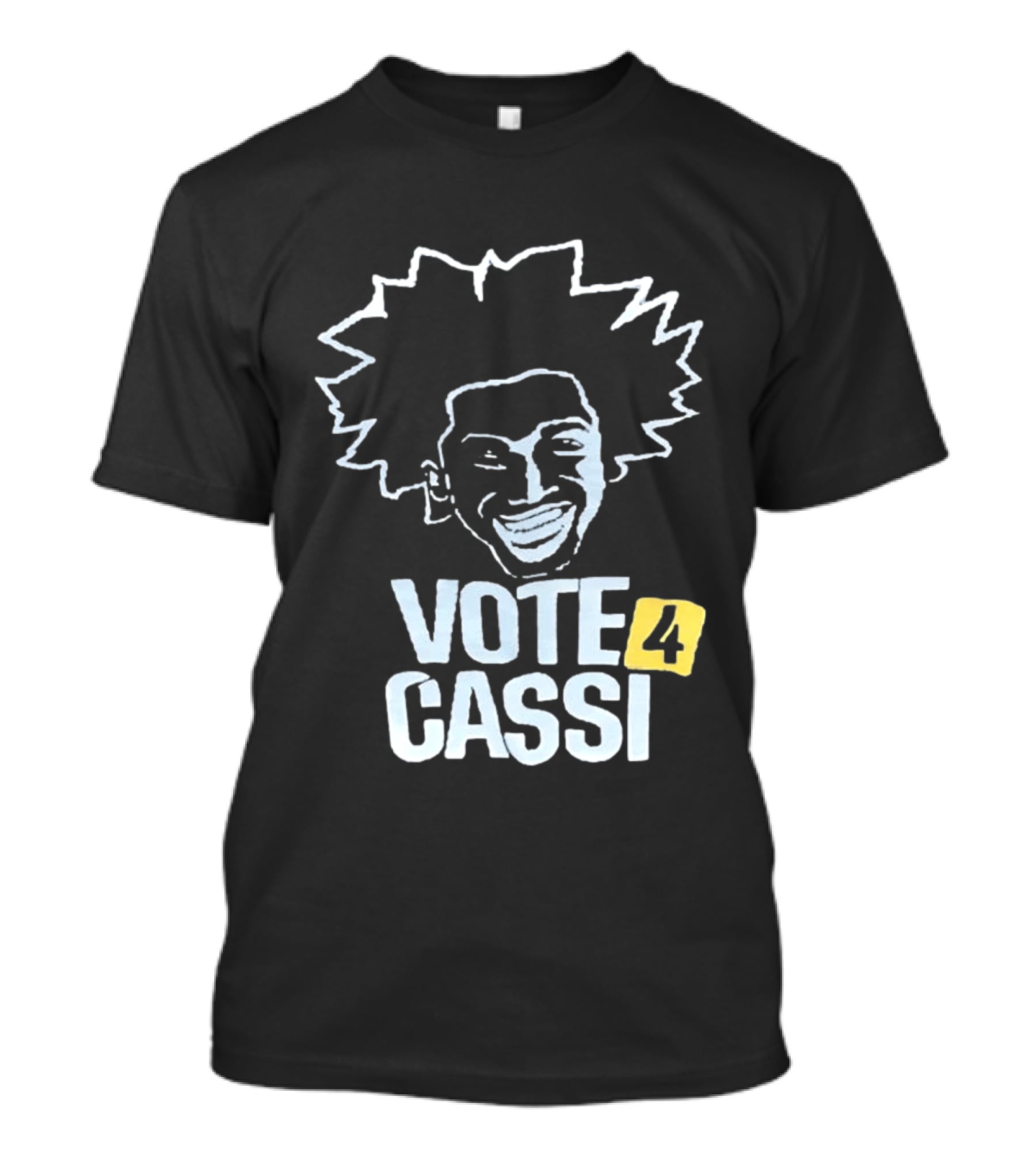 Vote 4 Cassi Spiky Afro Smiling Line T-Shirt