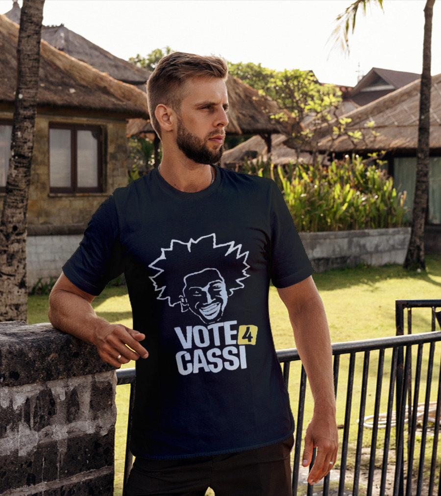 Vote 4 Cassi Spiky Afro Smiling Line T-Shirt