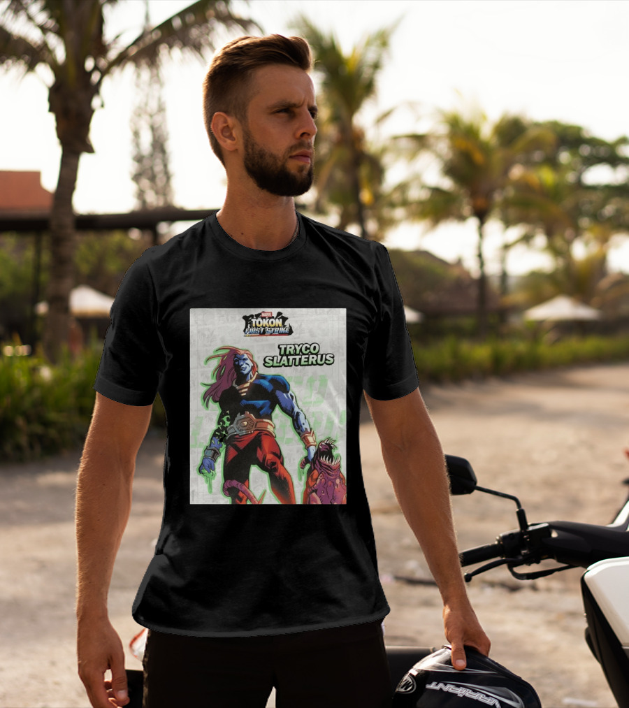 Marvel Tokon First Strike Tryco Slatterus Character With Creature T-Shirt