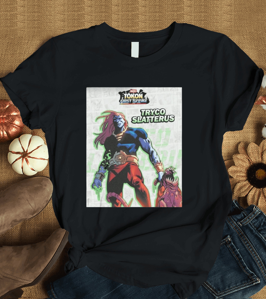 Marvel Tokon First Strike Tryco Slatterus Character With Creature T-Shirt