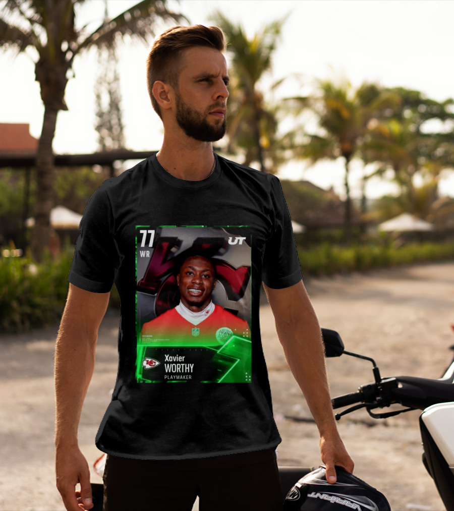 Xavier Worthy Kansas City Chiefs WR 77 Playmaker UT NFL T-Shirt