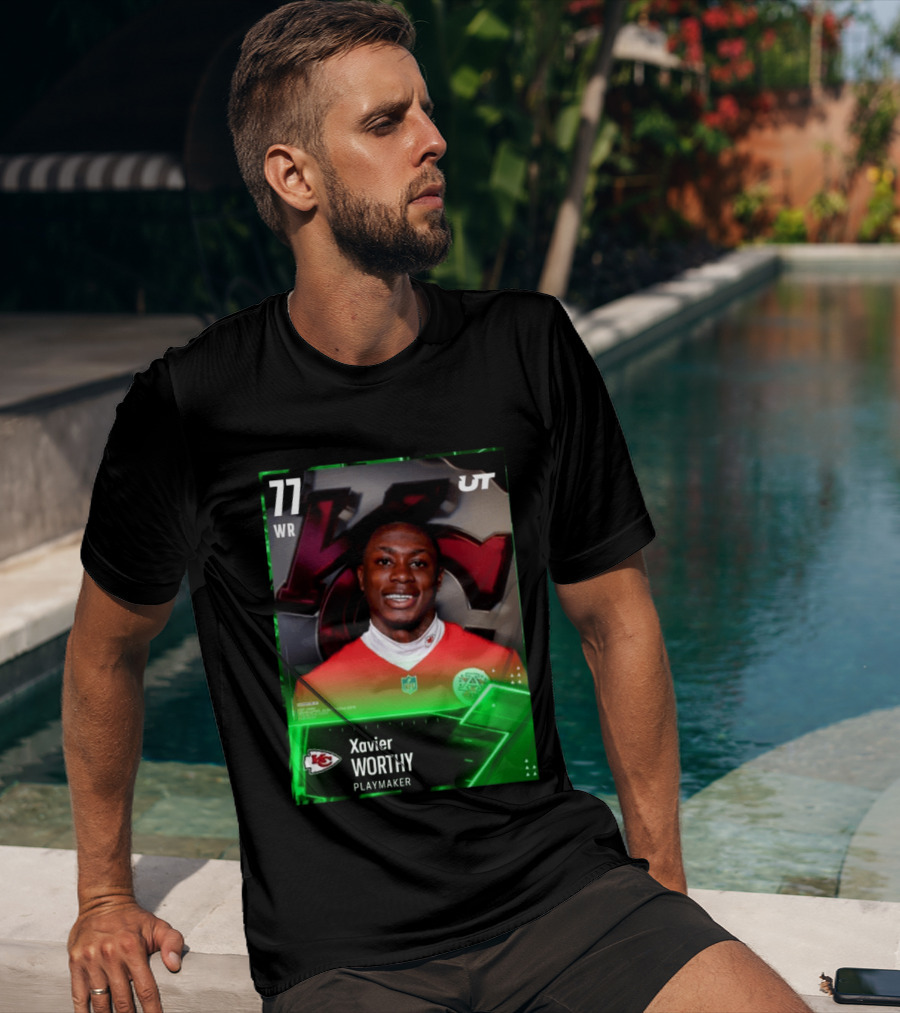 Xavier Worthy Kansas City Chiefs WR 77 Playmaker UT NFL T-Shirt