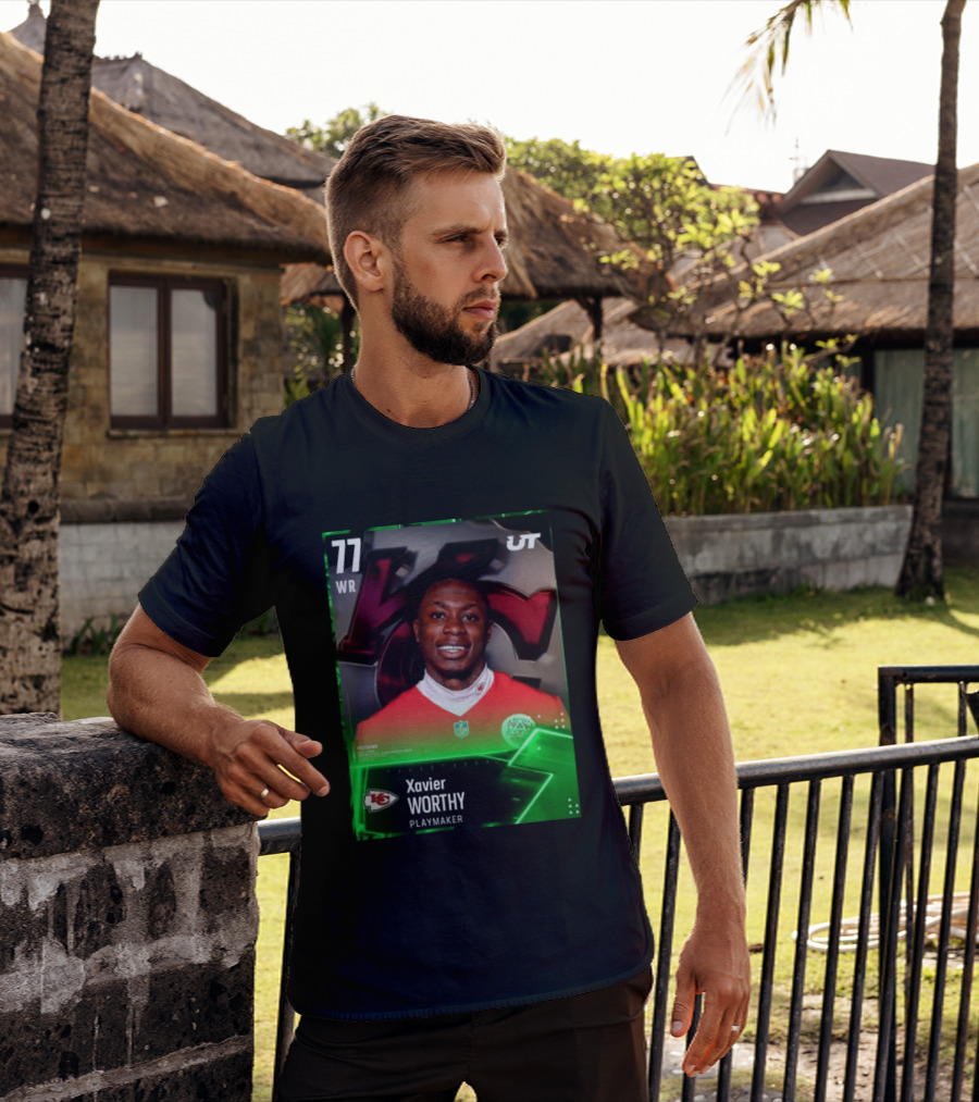 Xavier Worthy Kansas City Chiefs WR 77 Playmaker UT NFL T-Shirt