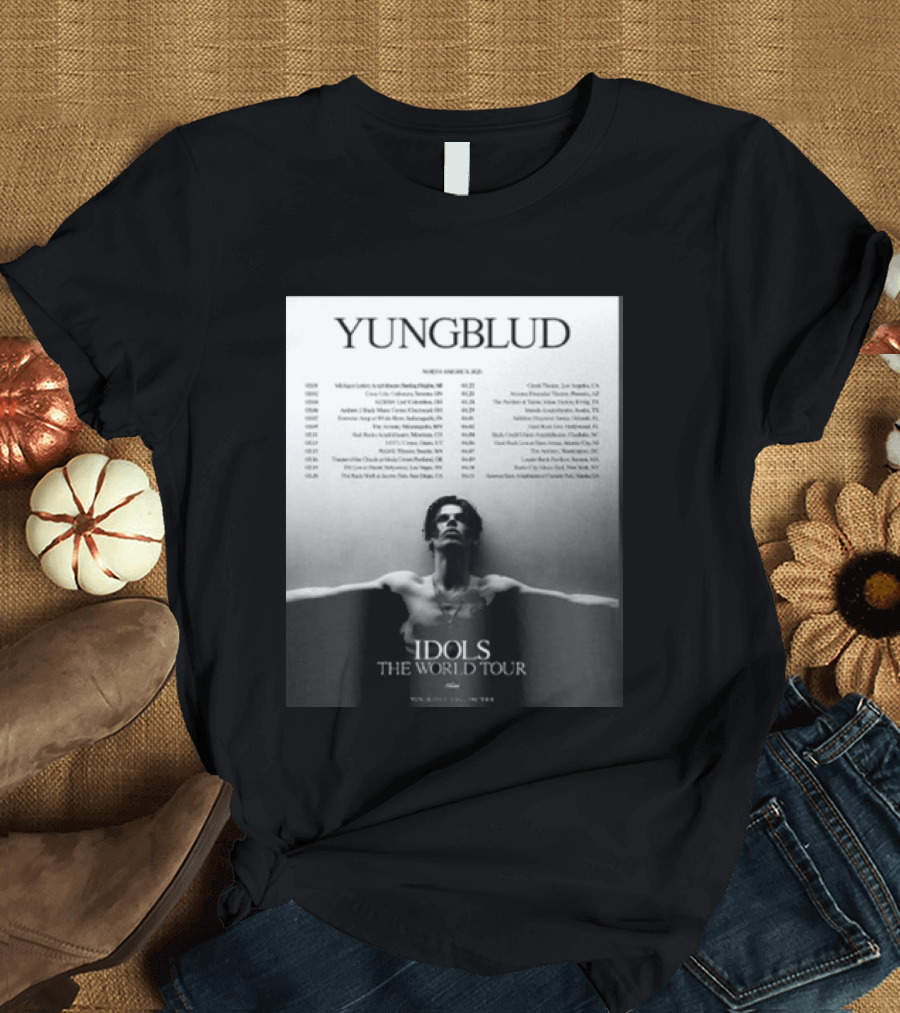 YUNGBLUD Idols The World Tour North America 2026 Schedule Dates Mockup Two Side T-Shirt