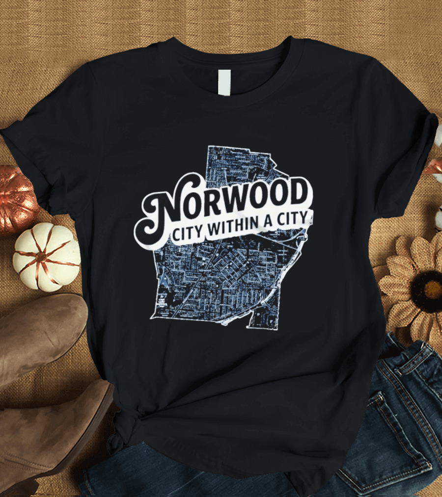 Norwood City Within A City Map T-Shirt