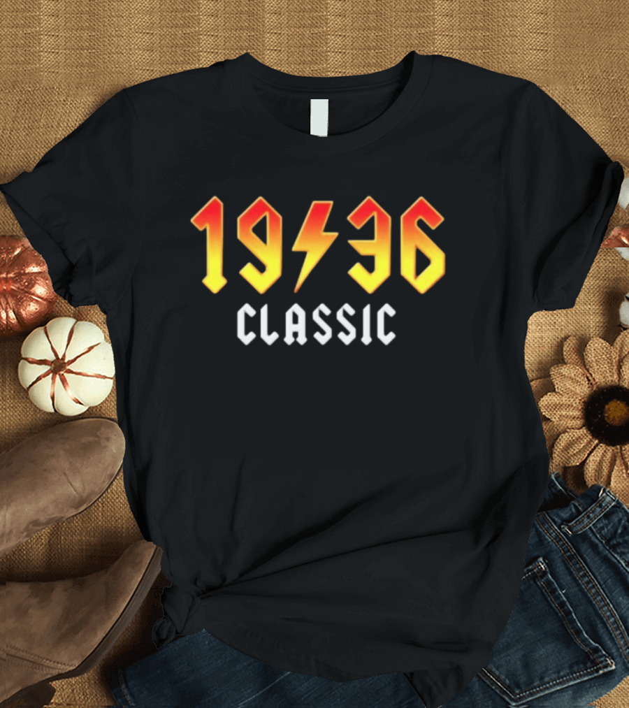 Original 90th Birthday Classic 1936 Rock Band Lightning Bolt T-Shirt