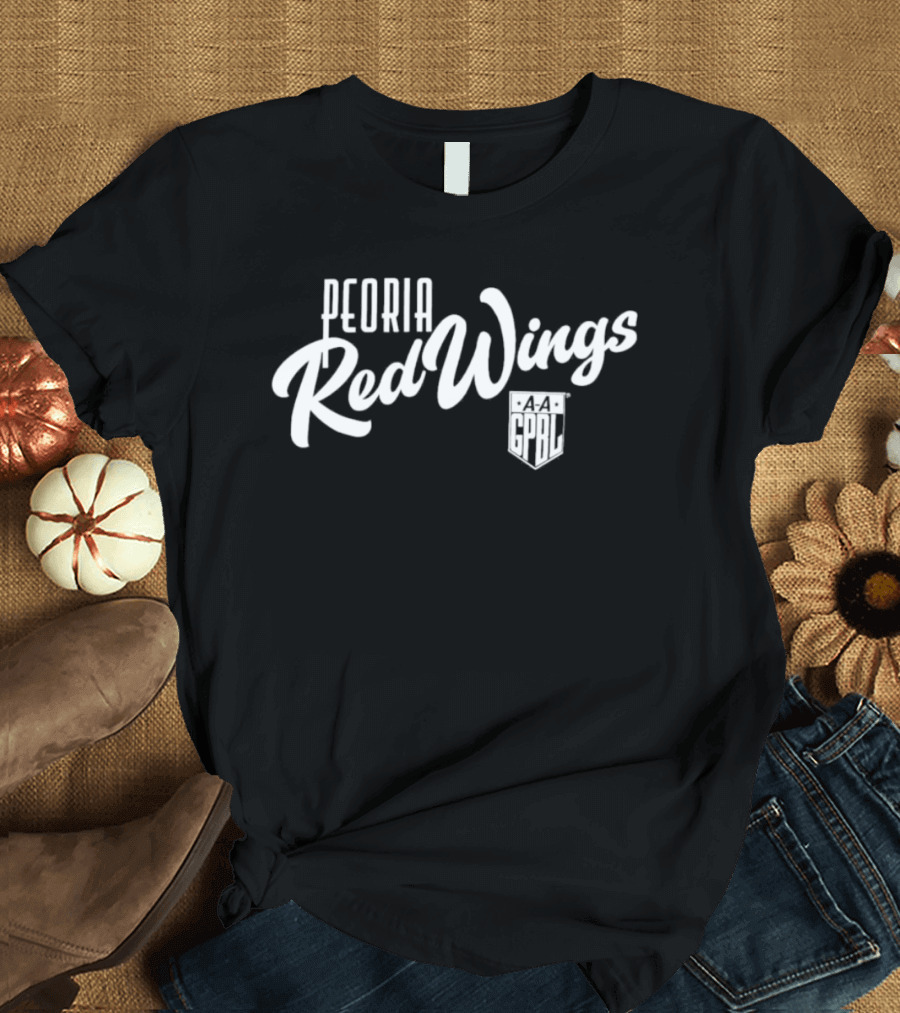 Peoria Red Wings AAGPBL Retro Baseball Team Logo All American Girls Professional League T-Shirt