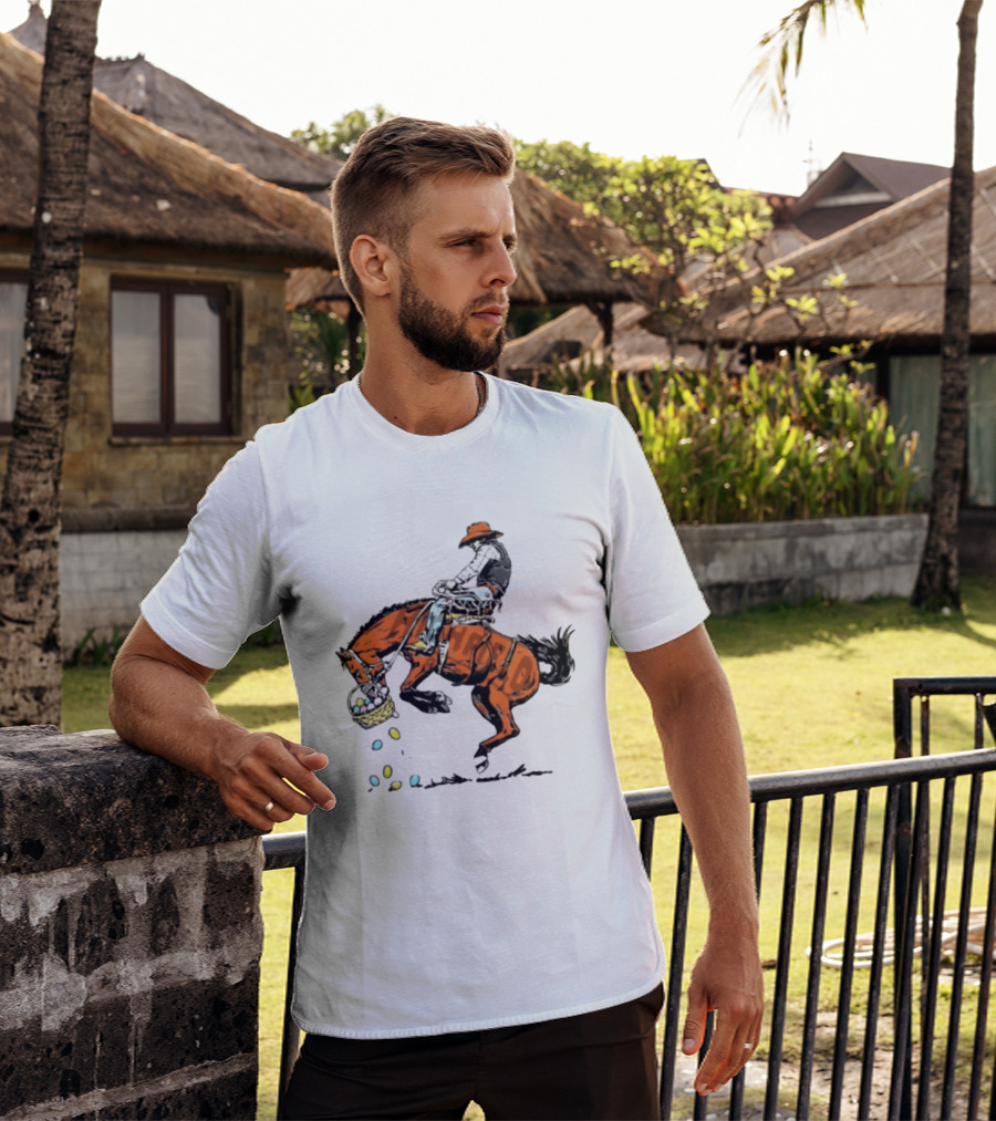 Cowboy Horse Easter Egg Basket Riding 2026 T-Shirt