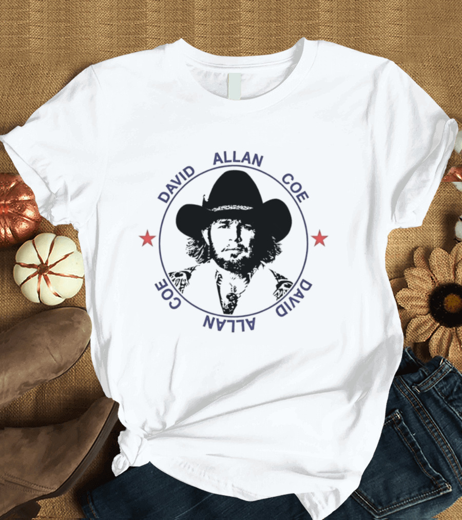 David Allan Coe Country Music Legend Vintage Cowboy Hat T-Shirt