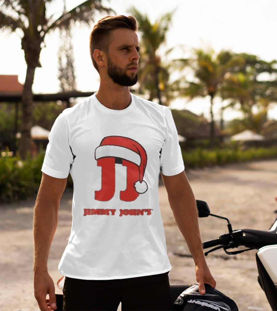 Jimmy John's Festive Santa Hat Christmas T-Shirt