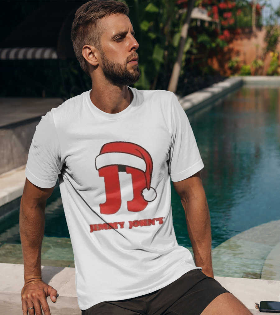 Jimmy John's Festive Santa Hat Christmas T-Shirt