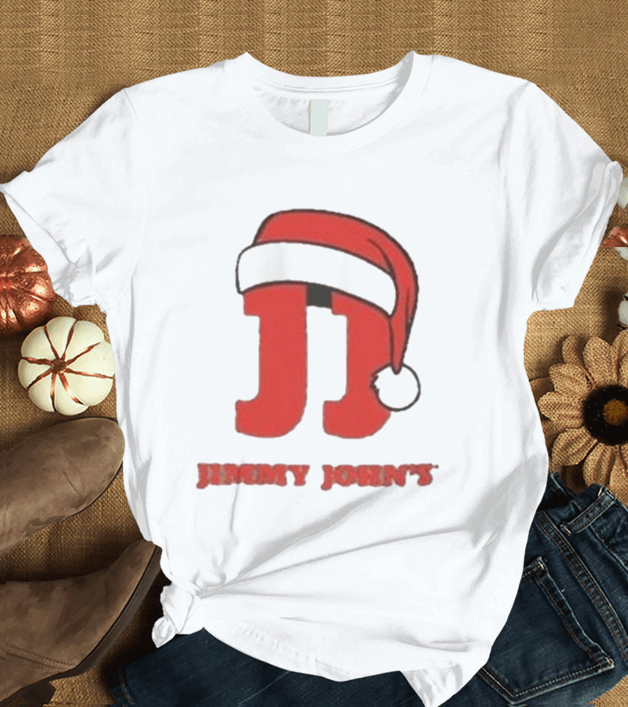 Jimmy John's Festive Santa Hat Christmas T-Shirt