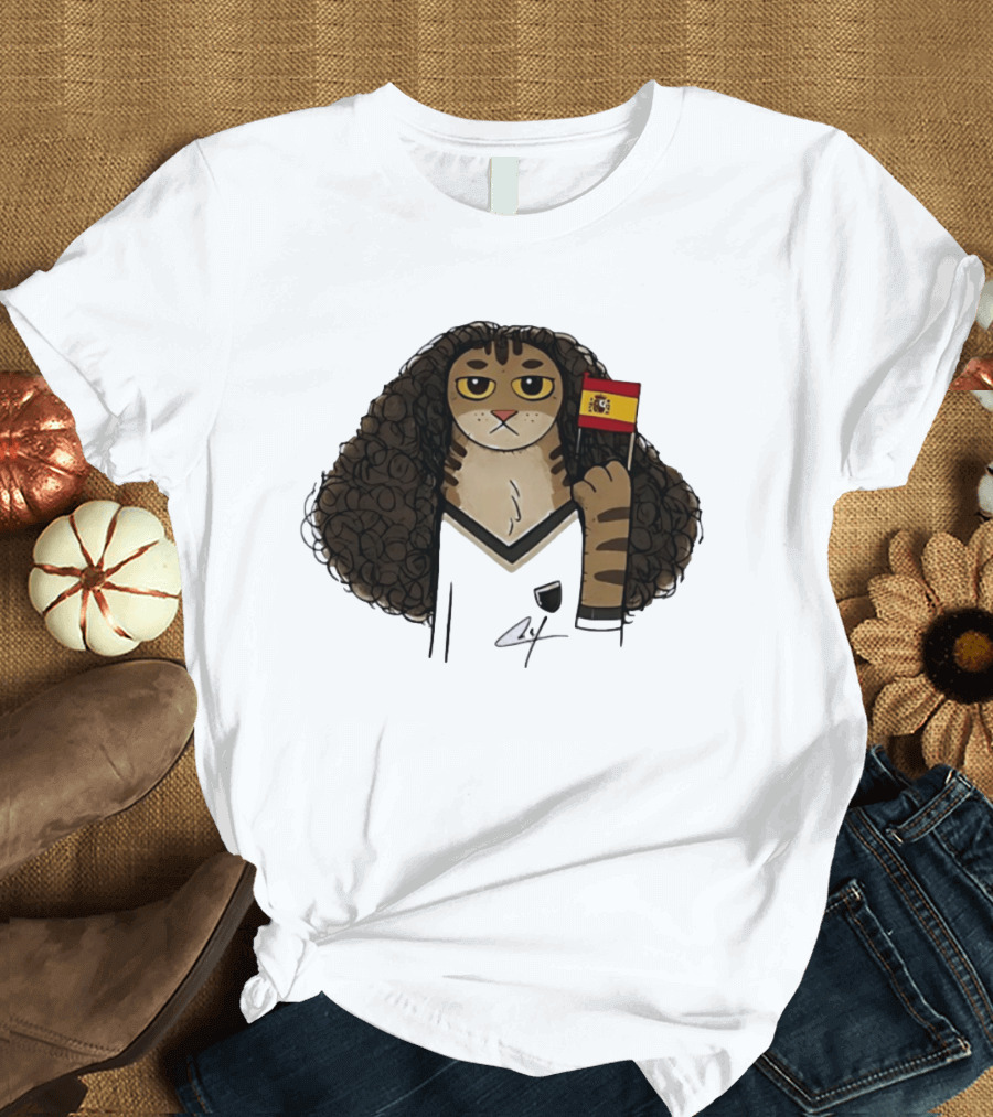Marc Cucurella Cat Holding Spain Flag FC Barcelona T-Shirt